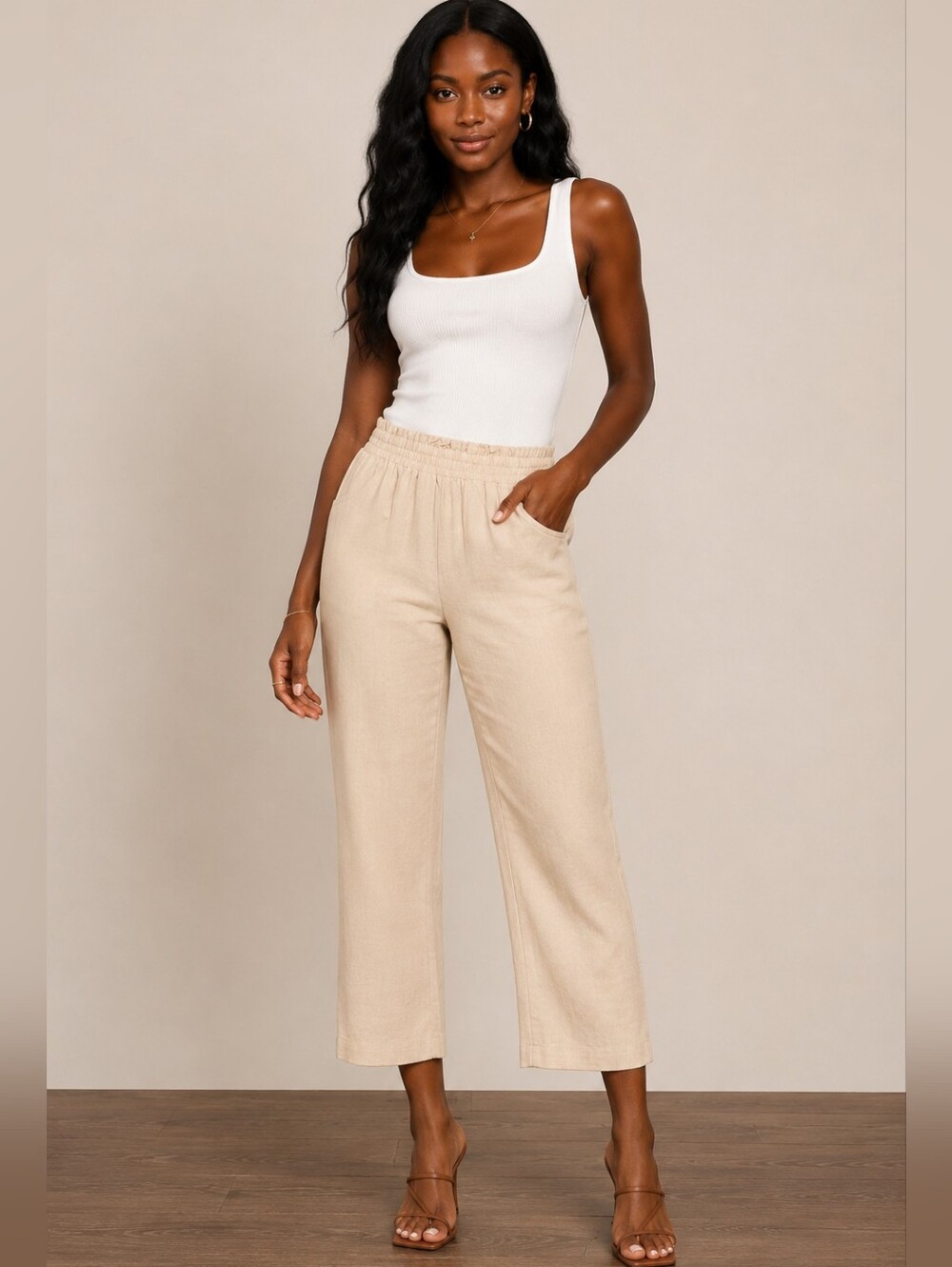 ❤️ BIMBA Y LOLA HIGH RISE PULL ON STRAIGHT ANKLE PANTS, 8 (29)
